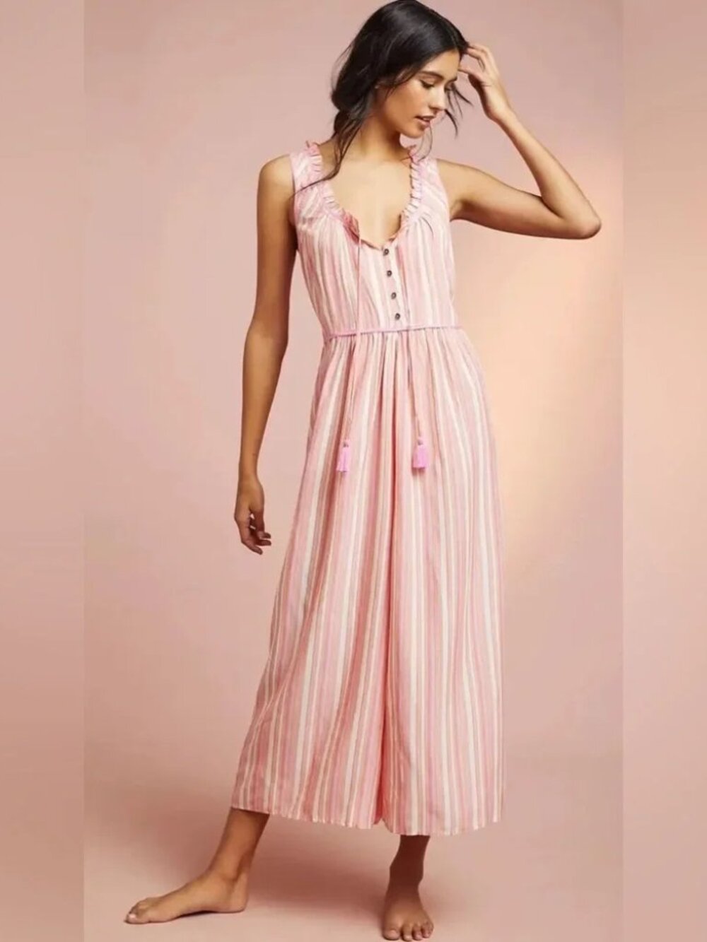 Anthropologie Wide Leg Lightweight Boho Jumpsuit